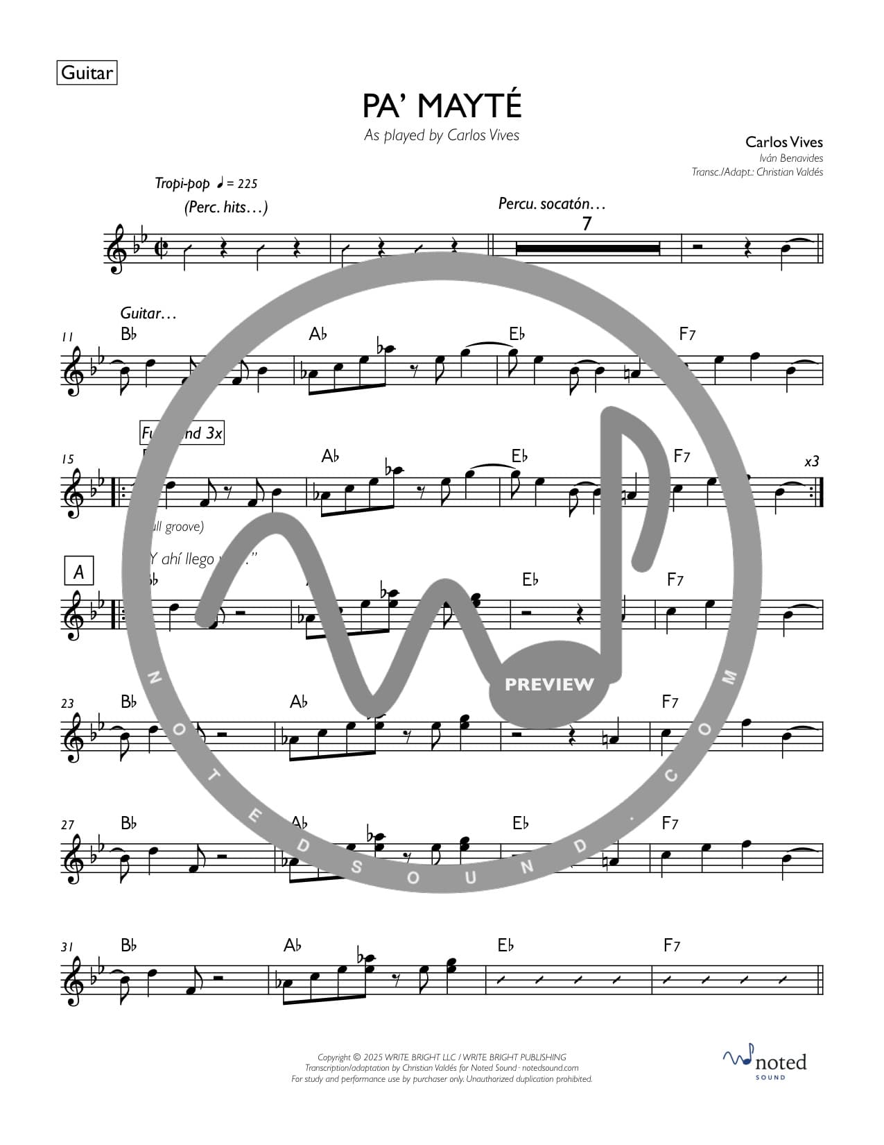 Pa' Mayté — Guitar watermarked preview