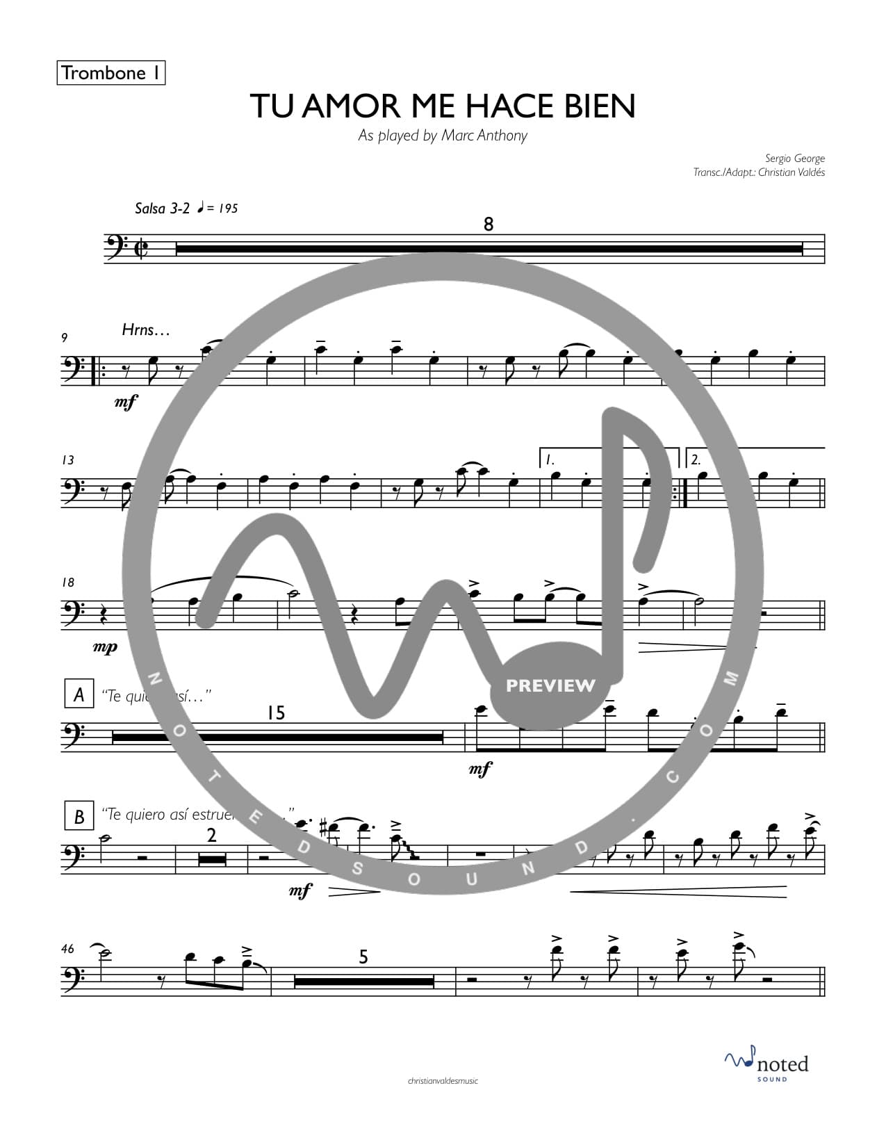 Tu Amor Me Hace Bien — Trombone 1