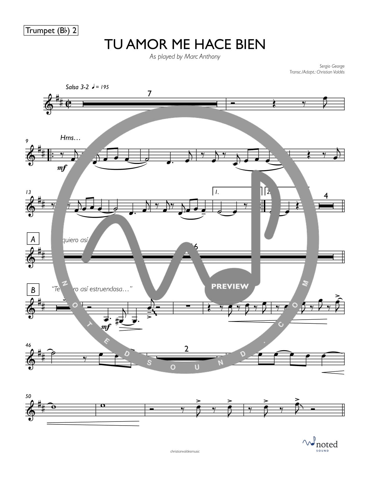 Tu Amor Me Hace Bien — Trumpet in B♭ 2