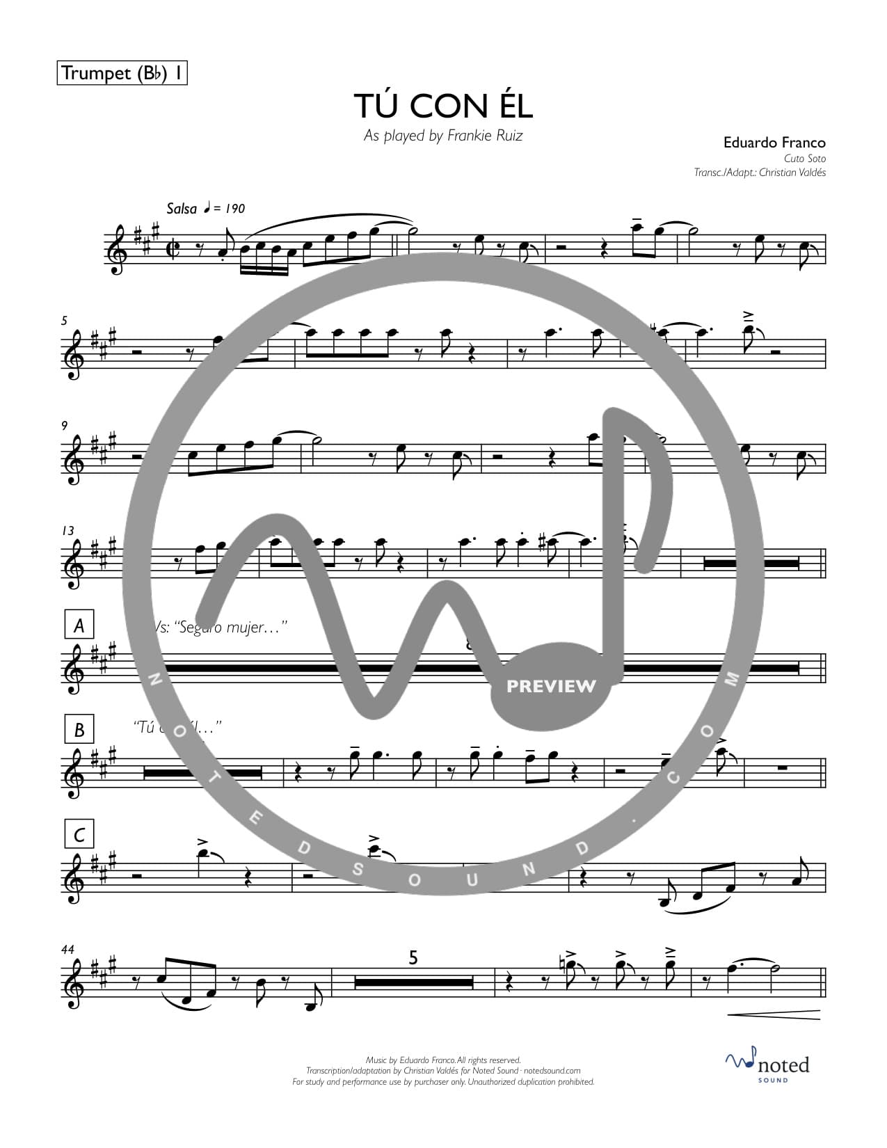 Tú Con Él — Trumpet in B♭ 1